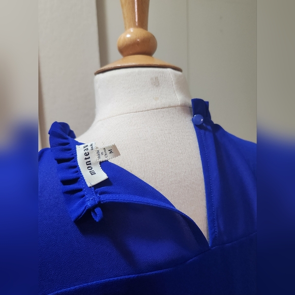 Cobalt blue Monteau size medium sleeveless blouse - Picture 7 of 8